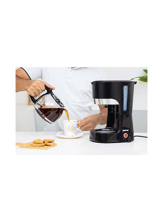 Coffee Maker, Filter Coffee Machine, | High Temperature Glass Carafe | Keep Warm & Anti-Drip Function | Reusable Filter | On/ Off Switch with Indicator Light 1.5 L 850 W GCM6103 Black/Clear