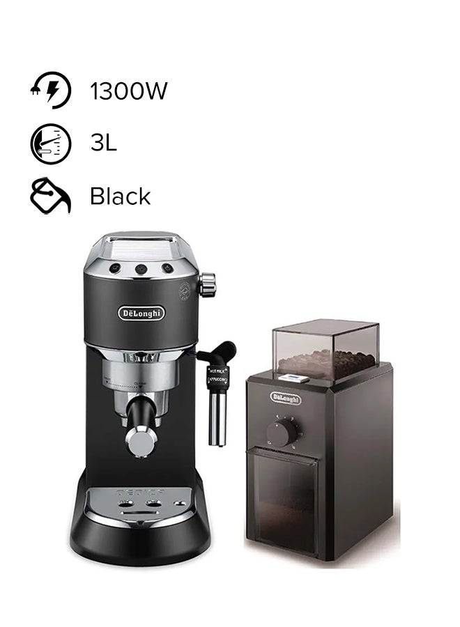 Dedica Style Pump Espresso Coffee Maker 3.0 L 1300.0 W EC685BK + KG79 Black