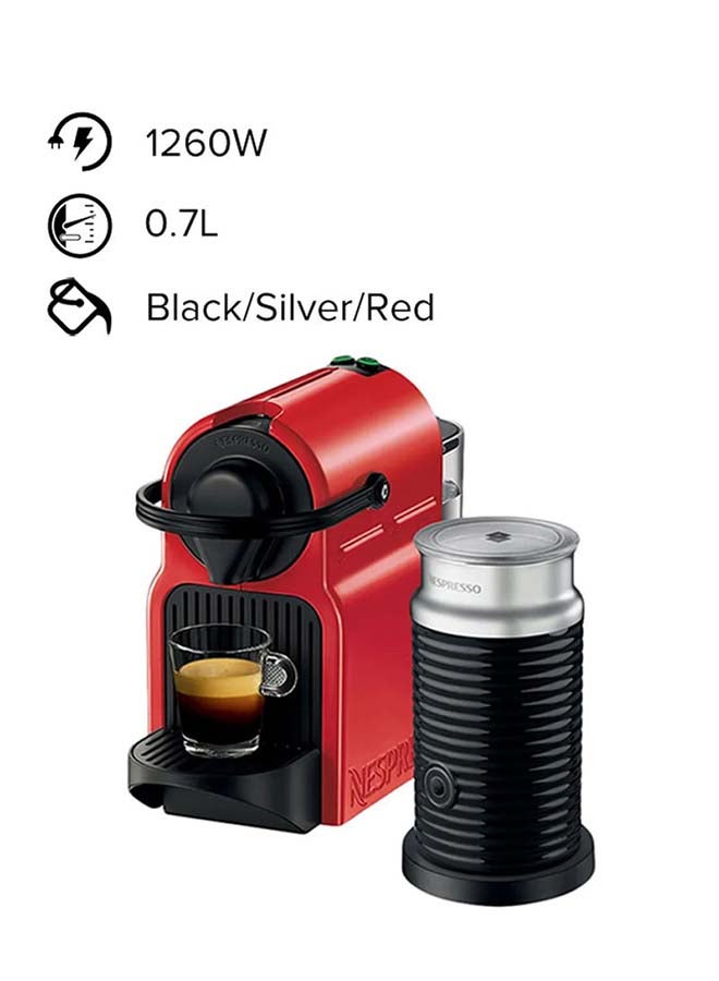 Inissia Bundle Coffee Machine 1260.0 W C40BU-RE Black/Silver/Red