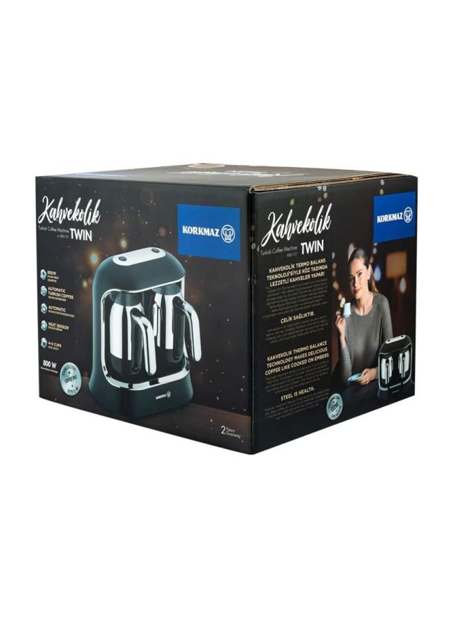 Kahvekolik Twin Turkish Coffee Machine 800 W A861-01 Black/Silver