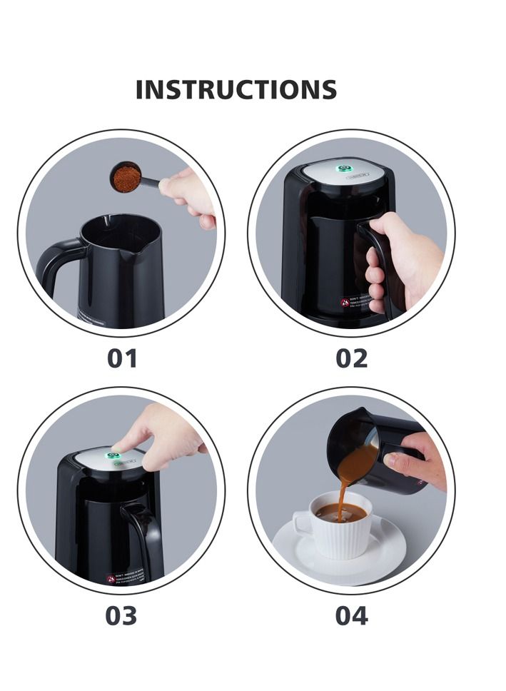 HiBREW Electric Automatic Turkish Pot Ground Coffee Maker