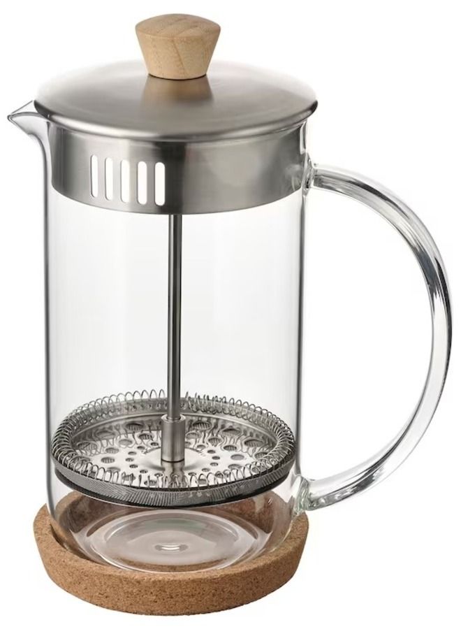 Coffee/tea maker, clear glass/stainless steel, 1 l