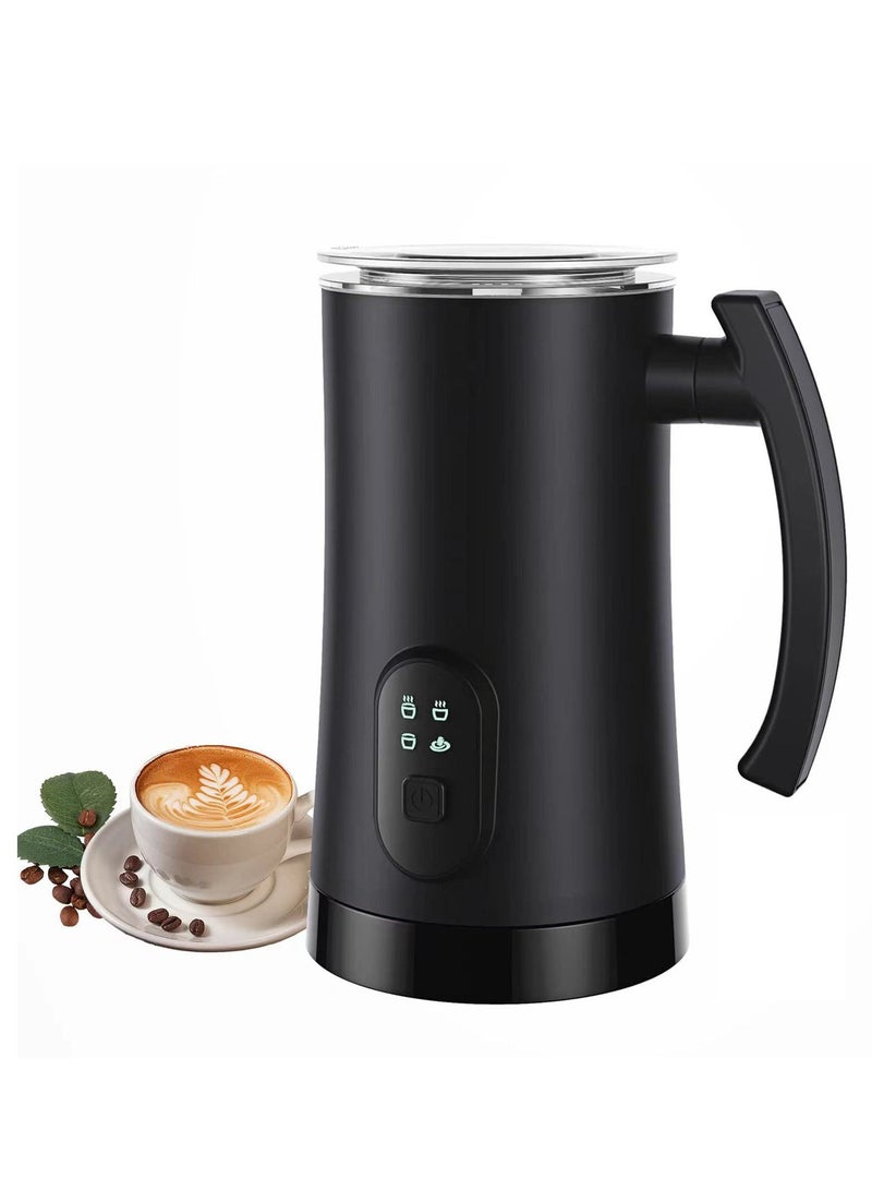 Electric Milk Frother 4 in 1 Milk Steamer 350ml Automatic Milk Frother Black