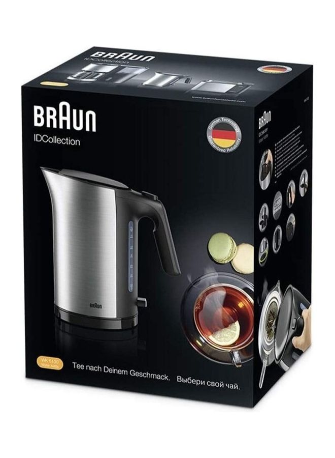 Kettle, Washable Anti Scale Filter, Double Sided Window, 1.7 L 3000 W WK 5110 BK Black and Silver
