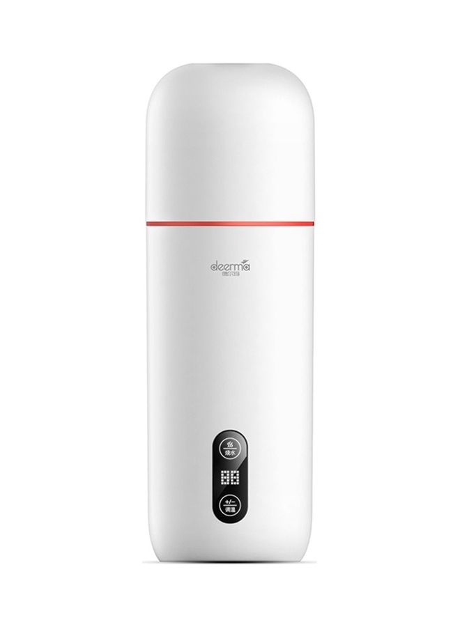 Portable Electric Water Bottle, Kettle Thermos with LED Temperature Control and Double-Layer Heat Insulation Design, On-Screen Touch Control, Automatic Monitoring IMD Real-Time Water Temperature 350 ml 300 W DR035 White