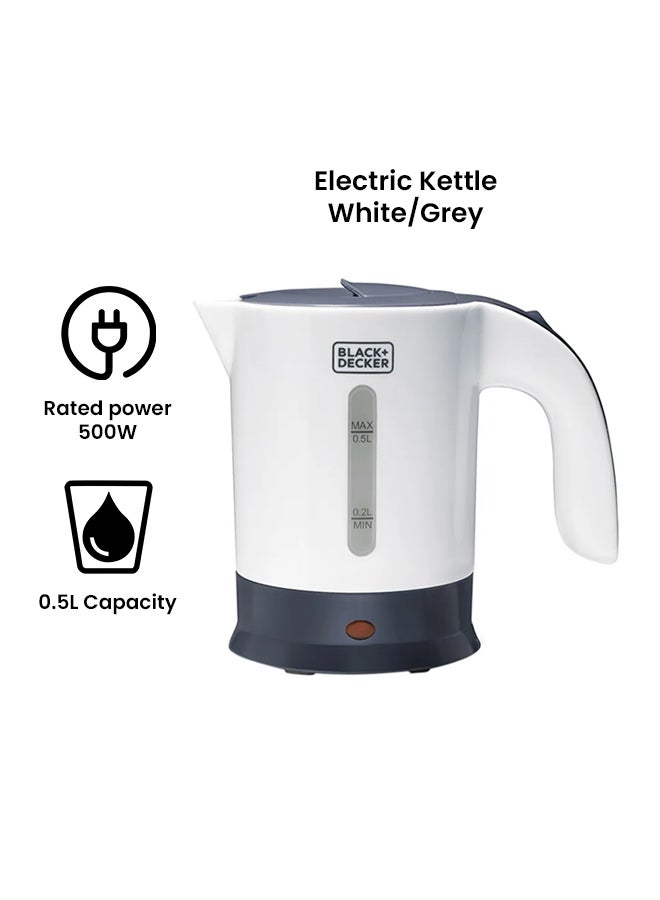 Dual Voltage Electric Travel Kettle 650W 0.5 L TR250JA-B5 White/Grey