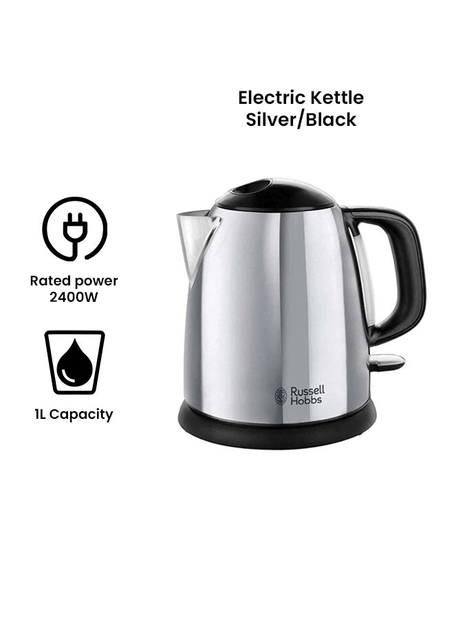 Victory Electric Kettle, Rapid Boil, Quiet, Perfect Pour, Energy Efficient, Stainless Steel 1 L 2400 W 24990GCC Silver/Black