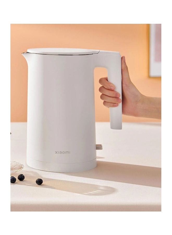 Electric Kettle 2 Dual Layer Heat Insulation Stainless Steel With Lever Indicator Light 1.7 L 1800 W MJDSH04YM White