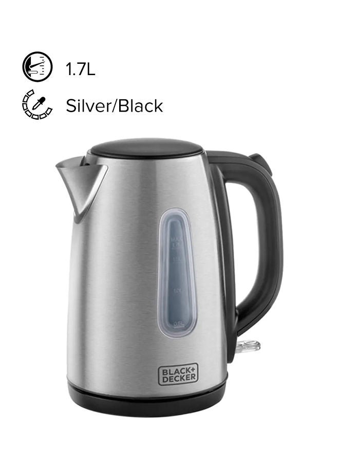 Electric Kettle With Stainless Steel Body 1.7 L 2200 W JC450-B5 Silver/Black