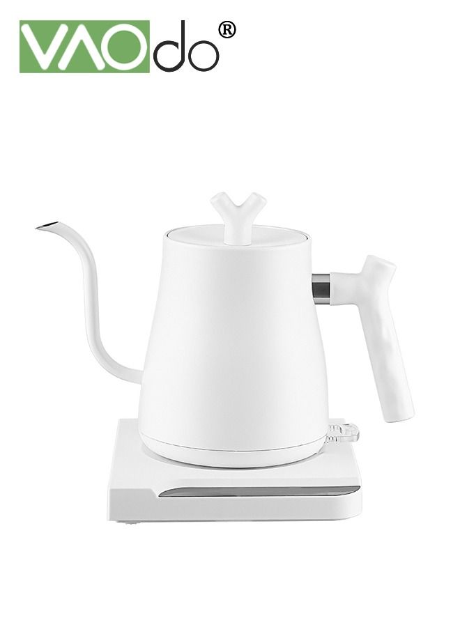 Electric Kettle 1000W Steel Stainless Liner Gooseneck Kettles Automatic Power-off for Pour Over Coffee Tea Quick Heating 1L Hot Water Boiler Matte White