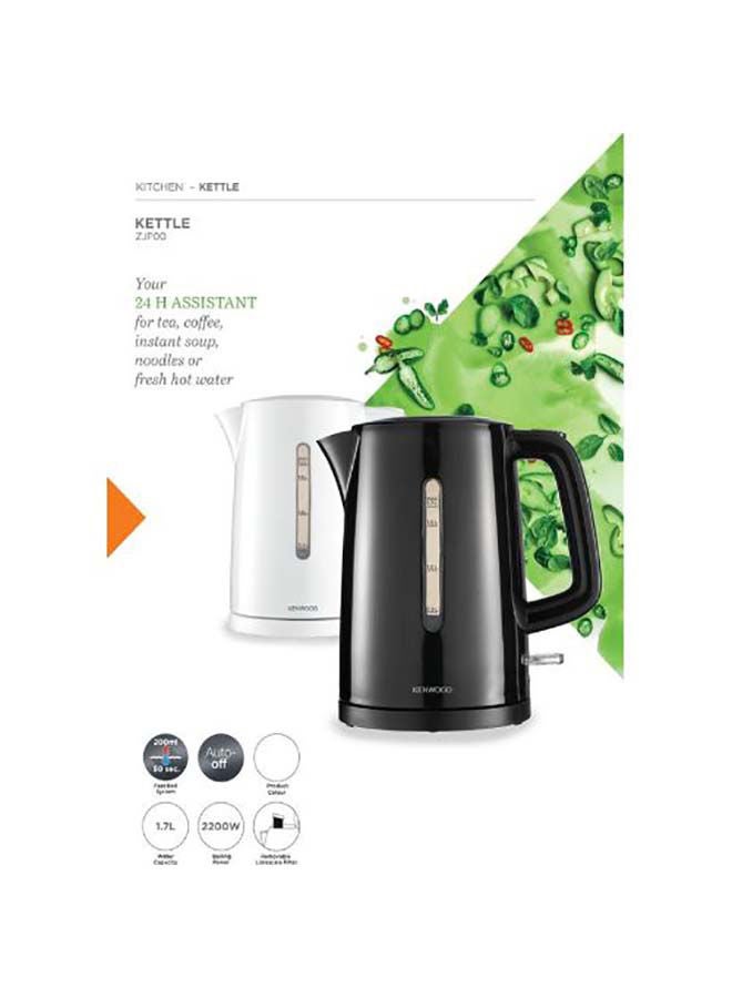 Cordless Electric Kettle With Auto Shut-Off & Removable Mesh Filter 1.7 L 2200 W ZJP00.000BK Black