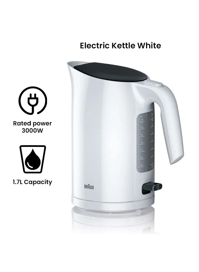 PurEase 3 Kettle, Washable Anti Scale Filter 1.7 L 3000 W WK3110WH White