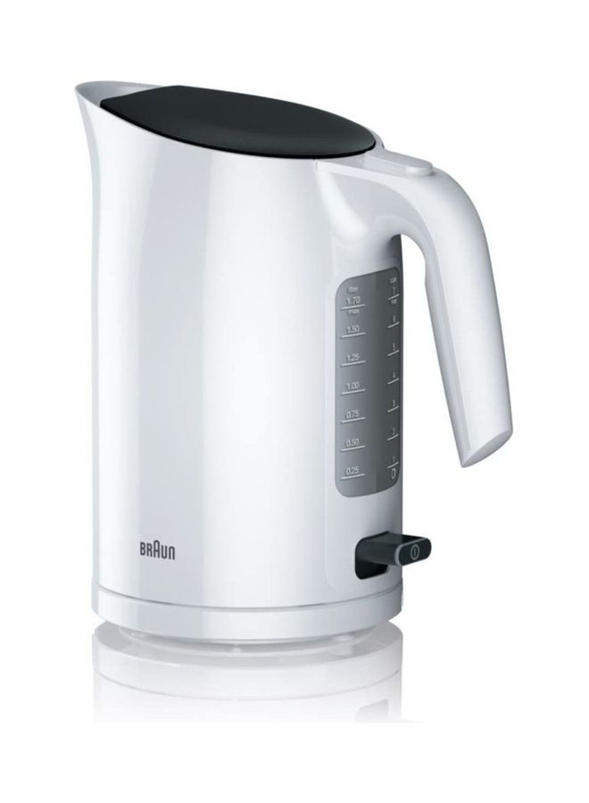 Purease Electric Kettle Purease Water Level Indicator, Overheat Protection, Cordless 1.7 L 2200.0 W WK 3100 WH White