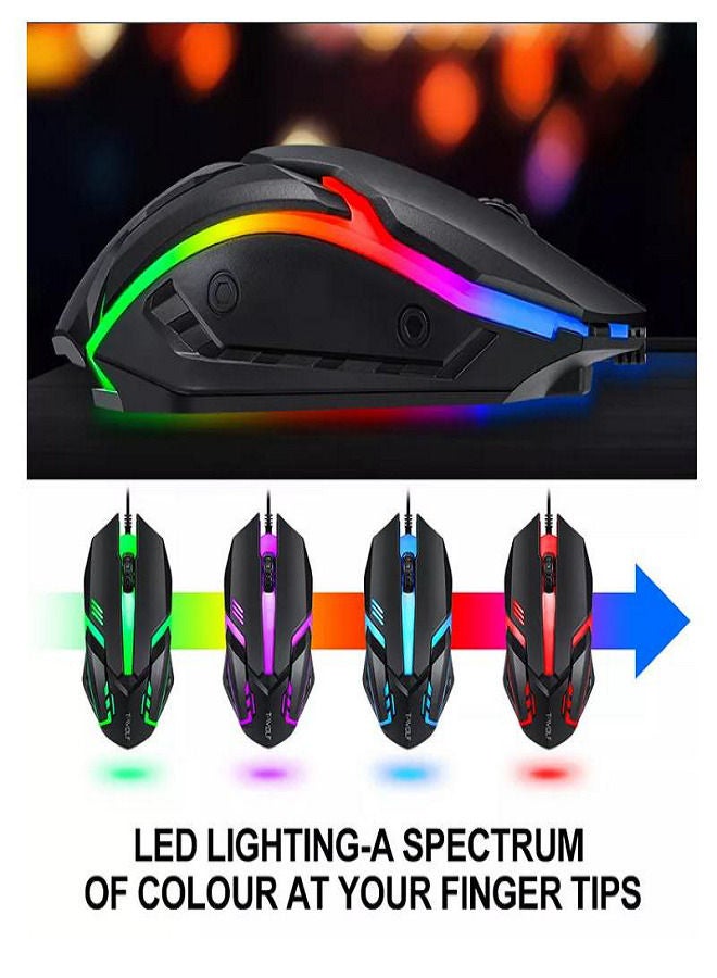 4 In 1 Gaming Set With LED Backlit Keyboard Mouse Pad Gaming Headset RGB Mouse Perfect For Long Gaming Sessions Comfortable Grip And Ergonomic Gaming Accessories