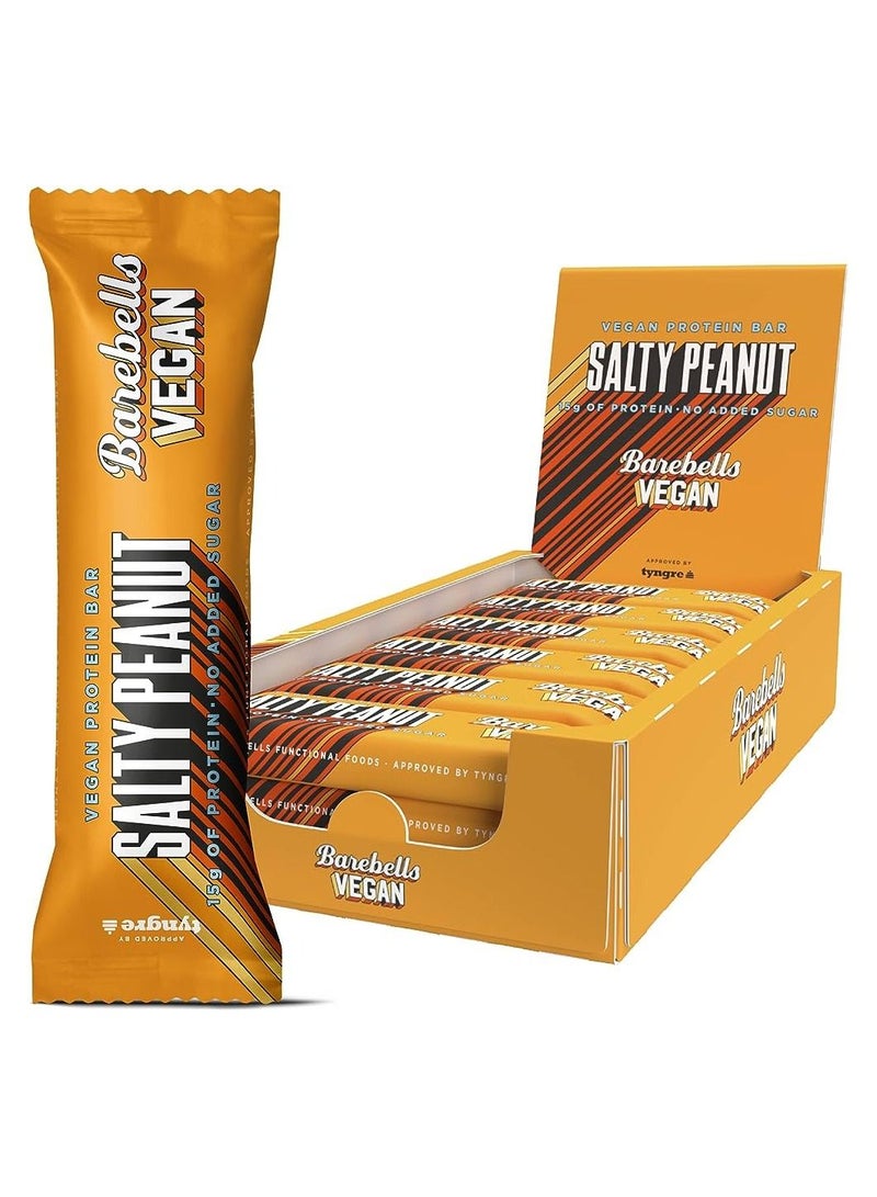 Barebells Vegan Salty Peanut High Protein and Low Carb Bar, 12 x 55g (1,94 oz) No Sugar Snack Protein Bar with 15g protein