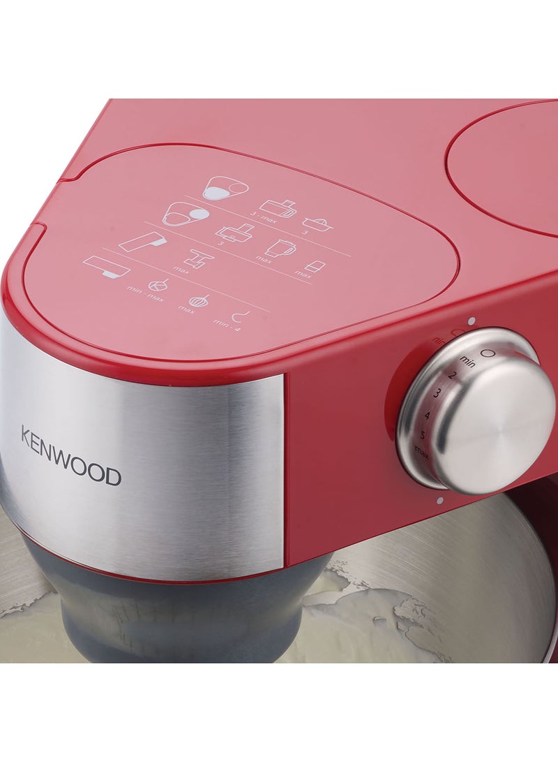 Kenwood Stand Mixer Kitchen Machine Prospero  With  Stainless Steel Bowl, K-Beater, Whisk, Dough Hook, Glass Blender, Food Processor, Meat Grinder, Juicer, Citrus Juicer 4.3 L 900 W KM241002 Red