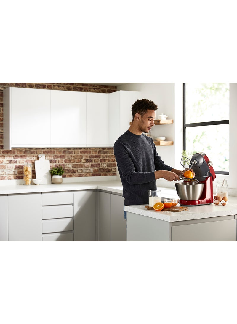 Kenwood Stand Mixer Kitchen Machine Prospero  With  Stainless Steel Bowl, K-Beater, Whisk, Dough Hook, Glass Blender, Food Processor, Meat Grinder, Juicer, Citrus Juicer 4.3 L 900 W KM241002 Red