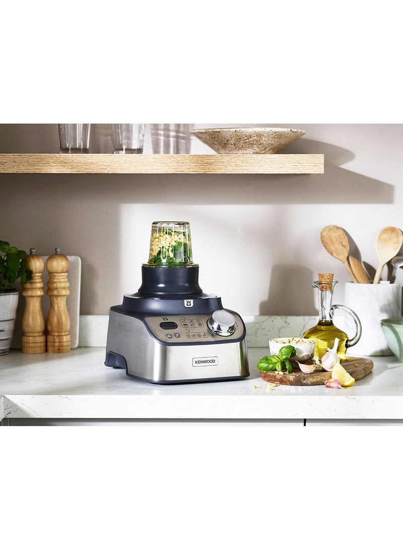Food Processor, 3L Food Processor, 1.5L Thermo Resist Glass Blender, 11 Processing Attachments, Glass Multi Mill, Juice Extractor, Digital Display, Kitchen Scale, 3 L 1000 W FDM71.980SS silver