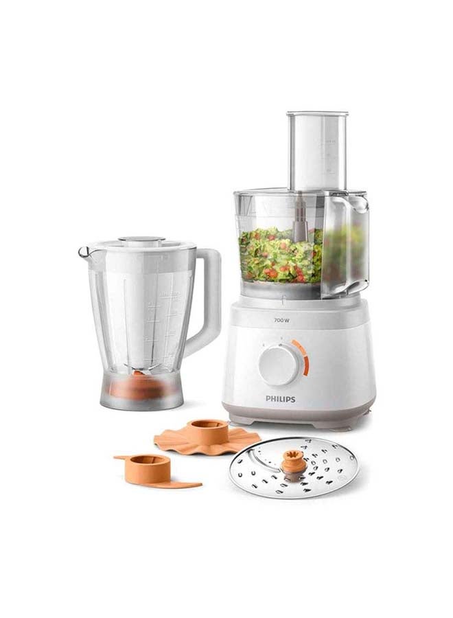 Daily Collection Compact Food Processor 1.5 L 700.0 W HR7320/01 White/Clear/Orange