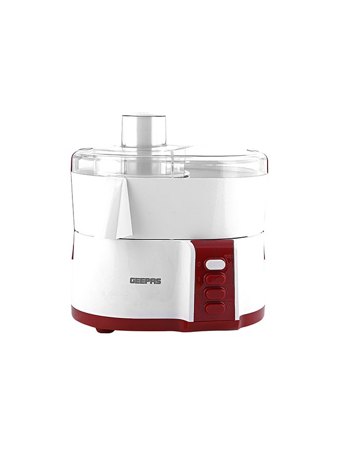 4-in-1 Food Processor, 2 Speed with Pulse Control, Powerful Motor, Safety Interlock, Circular Feed Tube, Stainless Steel Filter and Blade, Multipurpose, Stainless Steel Blades 600 W GSB9890 White