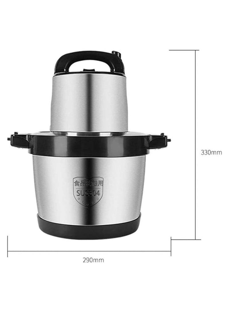 Electric Food Processor and Blender, Stainless Steel Blending Chopper for Meat Vegetable and Fruits 6L