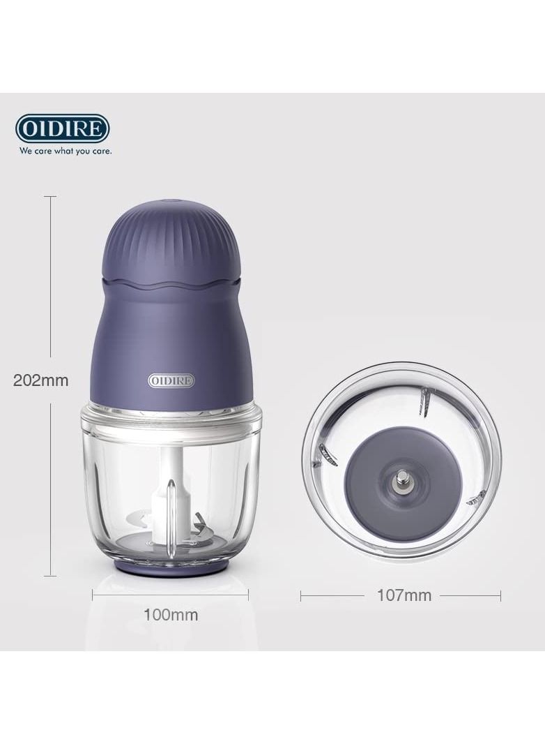 Electric Food Chopper With 2 X 300Ml Glass Bowl 6 Stainless Steel Sharp Blade Baby Food Processor & Vegetable Chopper 150W Easy to Clean 2 Year Limited Warranty