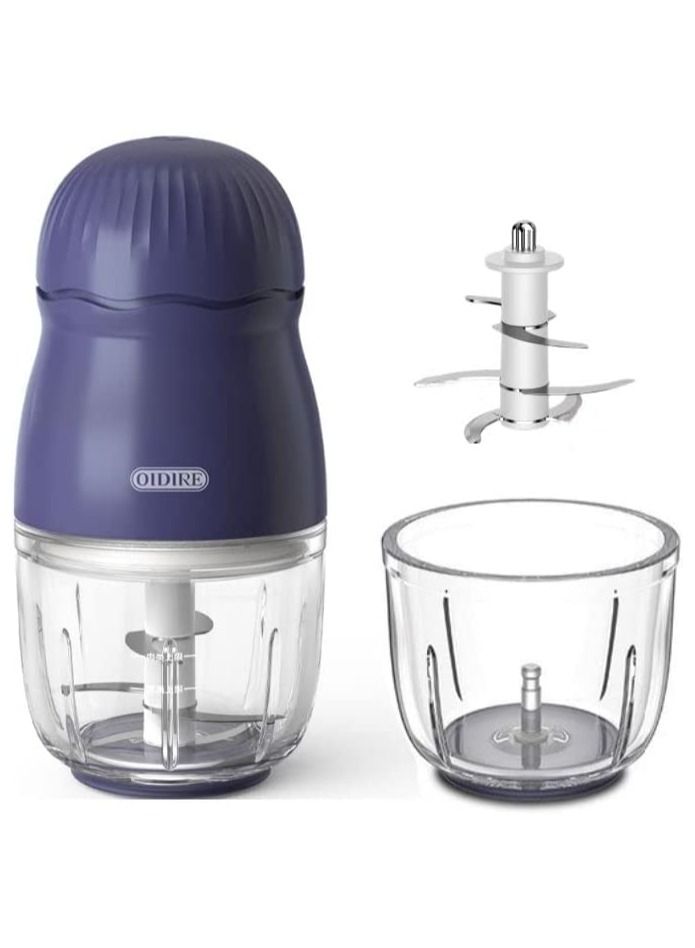 Electric Food Chopper With 2 X 300Ml Glass Bowl 6 Stainless Steel Sharp Blade Baby Food Processor & Vegetable Chopper 150W Easy to Clean 2 Year Limited Warranty