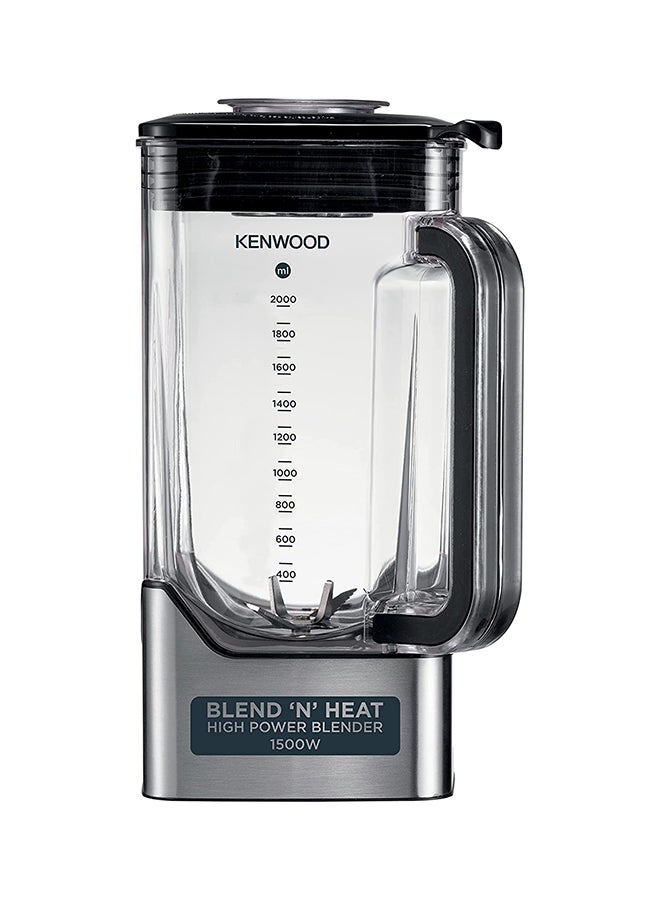 Premium Power Blender Smoothie Maker Blend N Heat  With  Tritan Jar, 2 Smoothie2Go Bottles, Heating Function For Soup, 10 Speed+6 Preset Programs, Ice Crush Function 1500 W BLM92.920SS silver