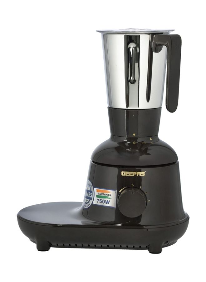 Mixer Grinder 3 in 1 Powerful Grinder Stainless Steel Jars & Blades Safety Twist Lock 750 W GSB44086 Black