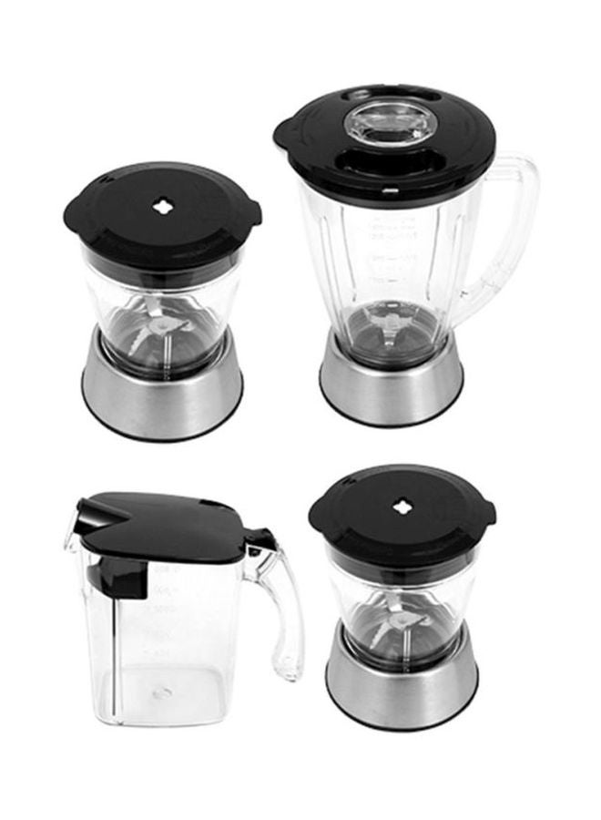 4-in-1 Juicer & Blender - Compact Electric Blender, Juicer, Chopper & Grinder | 2-Speed Pulse Function With LED Light for Ice Crusher, Powerful Versatile & Compact, Stainless Steel Blades 800.0 W GSB5451 Silver/Black