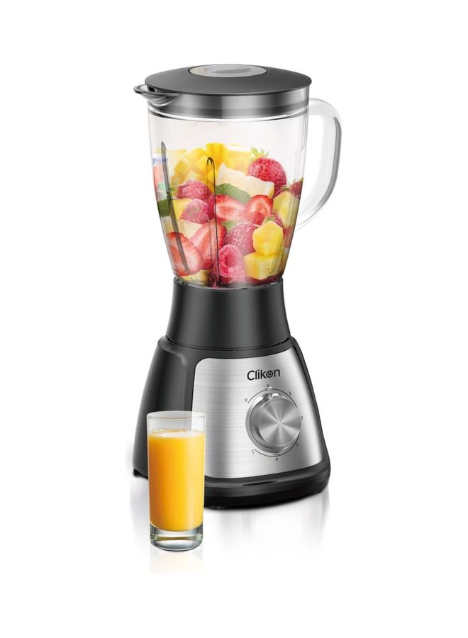 3 in 1 High Powered Blender with Transparent Jar, 2 Grinder Mills, Stainless Steel Blades, Safety Switch & 5 Speed Settings with Pulse Function 1.5 L 500.0 W CK2647 Silver & Black