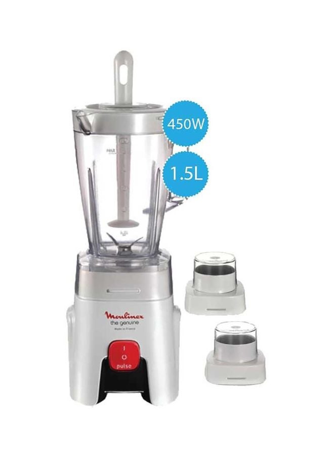 Electric Blender With Jar 1.5 L 450 W LM242027 White/Clear