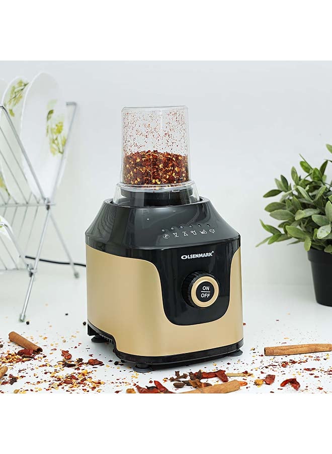 3 in 1 Multifunctional Blender - 2 Grinder Jars - Stainless Steel Blades, On/Off Speed Control - 1.5L Jar, 2 Grinder Jar with Over Heat Protection 1.5 L 350 W OMSB2337 Multicolour