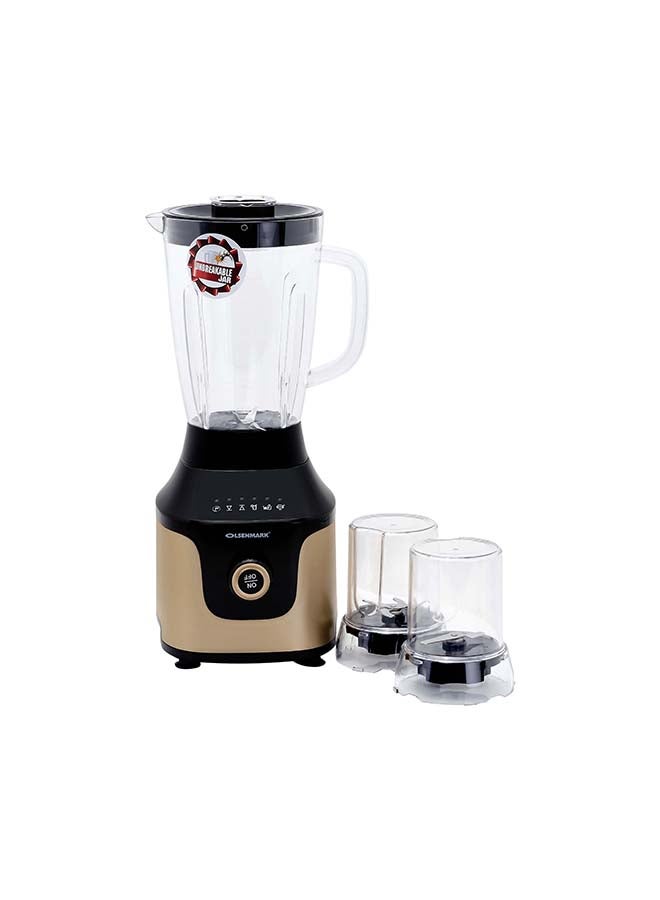 3 in 1 Multifunctional Blender - 2 Grinder Jars - Stainless Steel Blades, On/Off Speed Control - 1.5L Jar, 2 Grinder Jar with Over Heat Protection 1.5 L 350 W OMSB2337 Multicolour