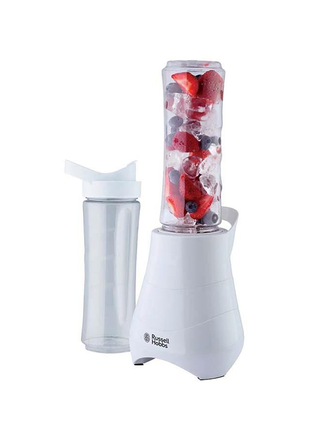 Portable Mix And Go Personal Blender Smoothie Maker, Ice Crushing Function, 2 X 600 ML BPA-Free Bottles, Pressure Activated Auto Start, Non-Slip Feet, Dishwasher Safe 600 ml 300 W 21350 White