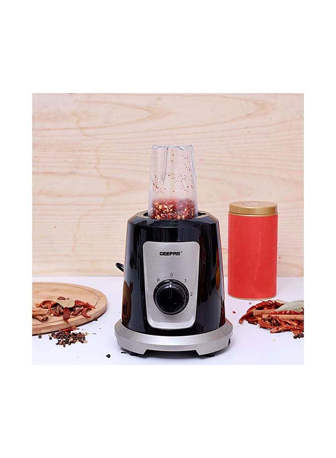 2-In-1 Multifunctional Blender, 2 Speed Control With Pulse Function, Stainless Steel Cutting Blades, Plastic Jars, Coffee Bean Grinder, Non Slip Feet For Stable 1.5 L 550 W GSB44030 Black/Grey/Clear