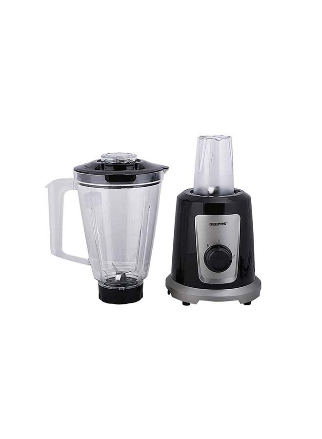 2-In-1 Multifunctional Blender, 2 Speed Control With Pulse Function, Stainless Steel Cutting Blades, Plastic Jars, Coffee Bean Grinder, Non Slip Feet For Stable 1.5 L 550 W GSB44030 Black/Grey/Clear