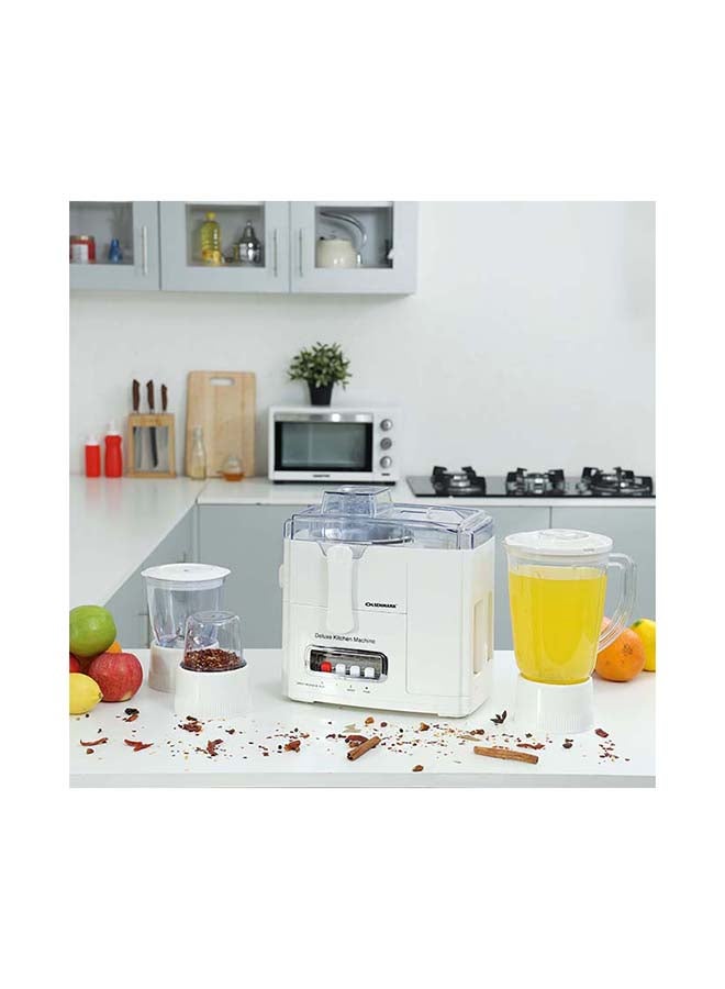 4-in-1 Blender Food Processor & Juicer | Multifunctional Smoothie Maker, Juicer, Compact Electric Blender, Chopper & Grinder - 1.5L Jug, 2-Speed Pulse Function for Ice Crusher 1500 ml 400 W OMSB2383 White/Clear