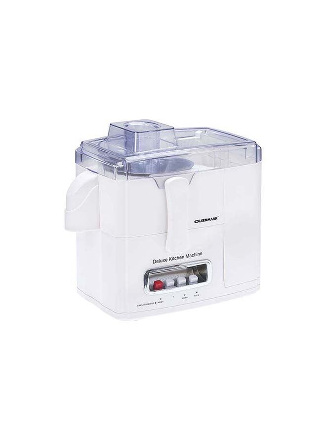 4-in-1 Blender Food Processor & Juicer | Multifunctional Smoothie Maker, Juicer, Compact Electric Blender, Chopper & Grinder - 1.5L Jug, 2-Speed Pulse Function for Ice Crusher 1500 ml 400 W OMSB2383 White/Clear