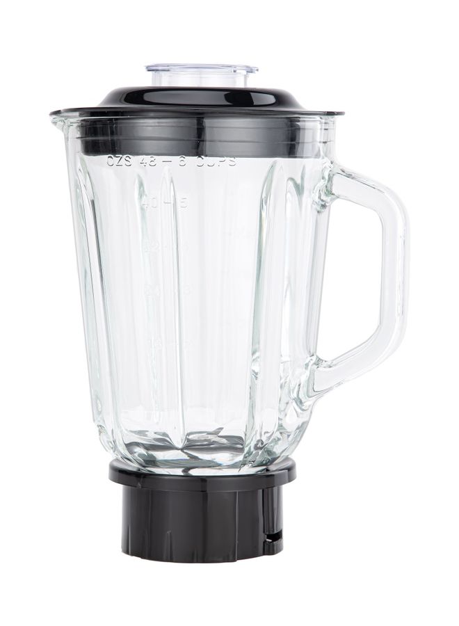 Stainless Steel Blender, Powerful Motor and Sharp Blade Transparent Glass Jars with Stainless Steel Blades 1.5 L Jar and Grinder Attachment 600 W GSB44076UK Black and Silver