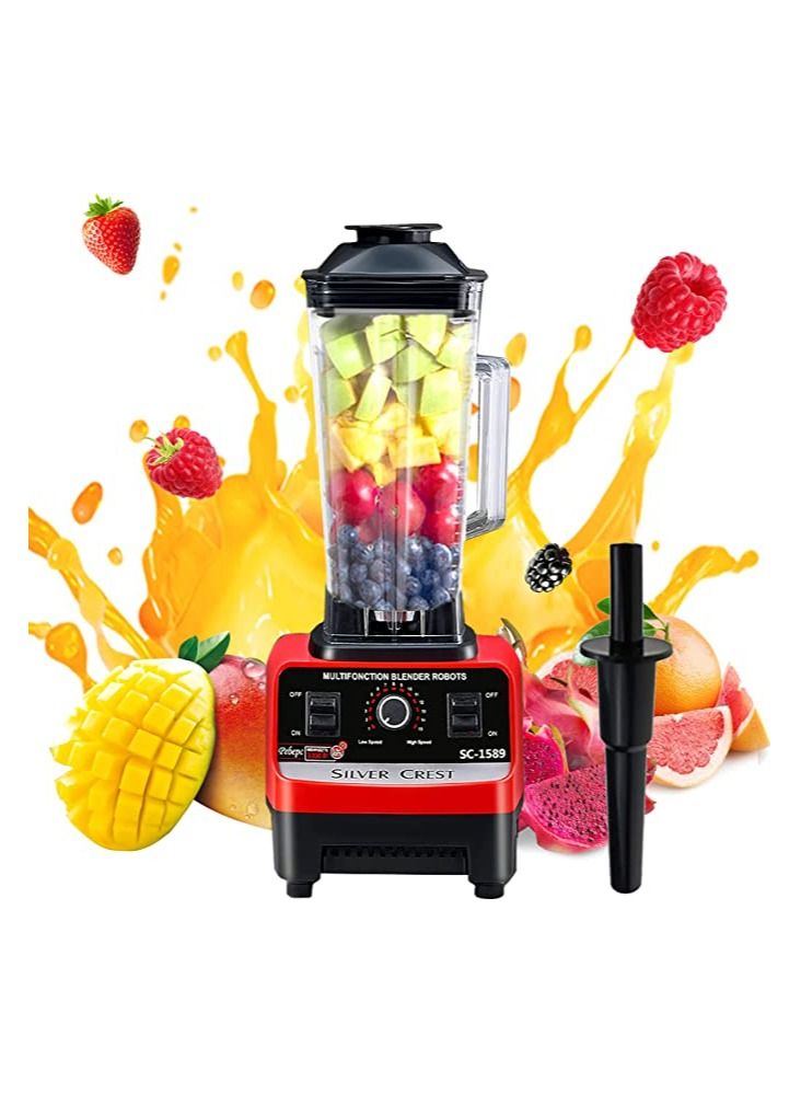 High Speed Countertop Blender With Pure Copper Motor, 6 Sharp Stainless Steel Blades 2L Red