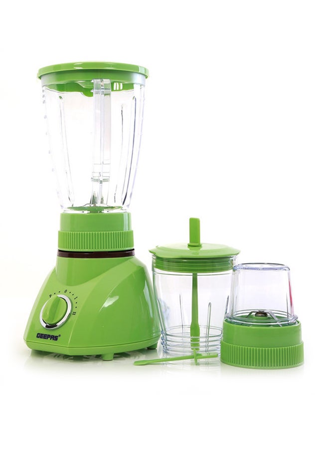 3-in-1 Blender, 1.6L Blender Jar Mixer Grinder with Dry Mill & Mincer Attachments | 2 Speed with Pulse Function | Wet Jar, Dry Jar and Chutney Jar 1.6 L 400 W GSB1514N Green/Clear