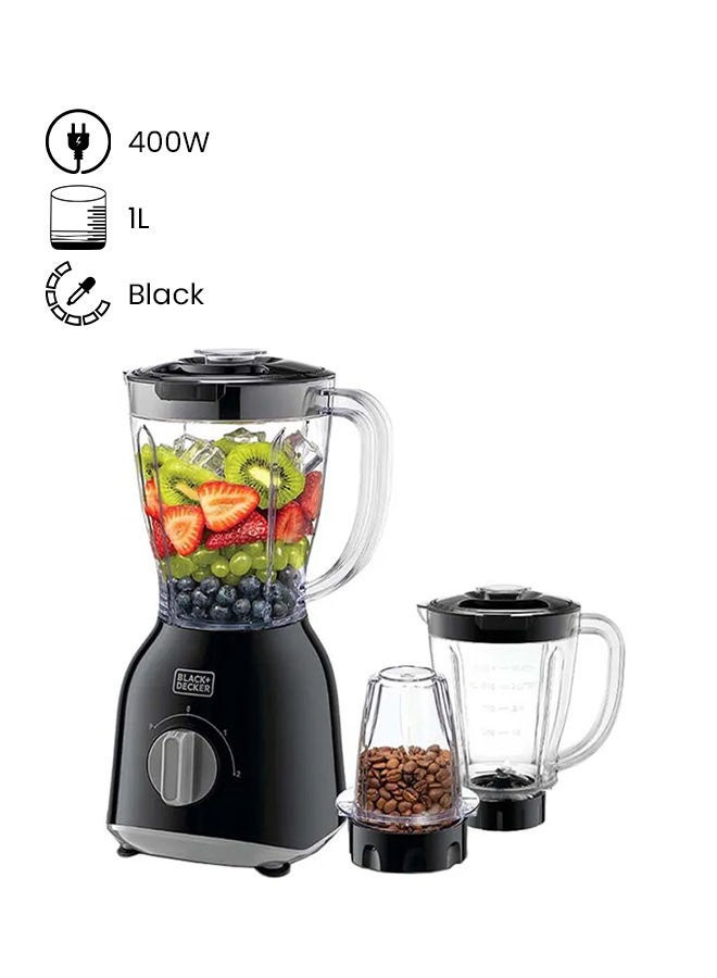 Blender With 2 X Blender Jars & Grinder Mill 1.0 L 400.0 W BX365PR-B5 Black