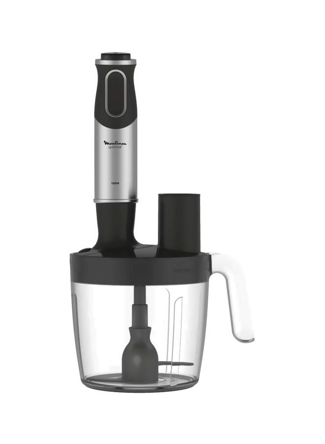 Hand Blender | Quickchef Hand Stick Blender | Food Proceesor + 500 ml Chopper | 2 Years Warranty DD65J827 White/Black/Clear