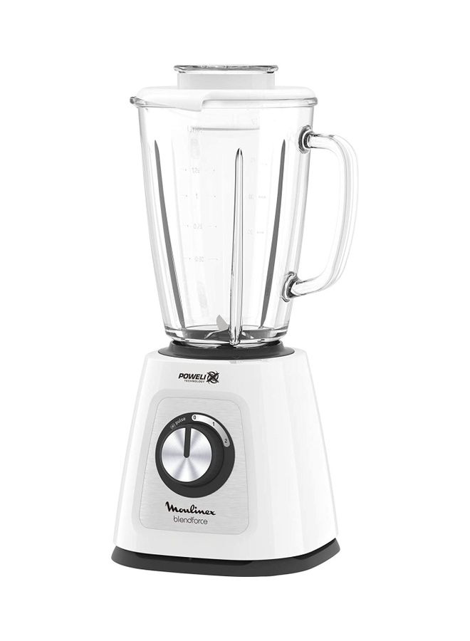 Blender | BlendForce  Blender Smoothie Maker | Mixer | 2 Attachments | Glass Jug | Grinder and chopper accessories | Powelix Technology | 2 Years Warranty LM438127 Clear