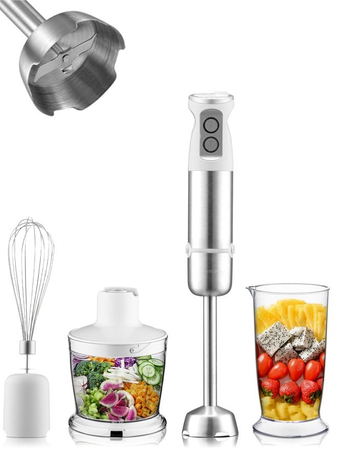 INKBIRD Hand Blender 4-in-1 Stainless Steel Stem with Chopper and Whisk 6-Speed Immersion Stick Blender 500W Food Grinder Container Smoothie Maker for Infant Puree Meat Vegetable Egg Sauces