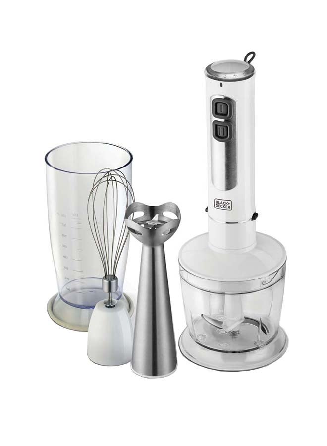 4-in-1 Stem Hand Blender with Chopper Bowl and Whisk SB4000-B5 White