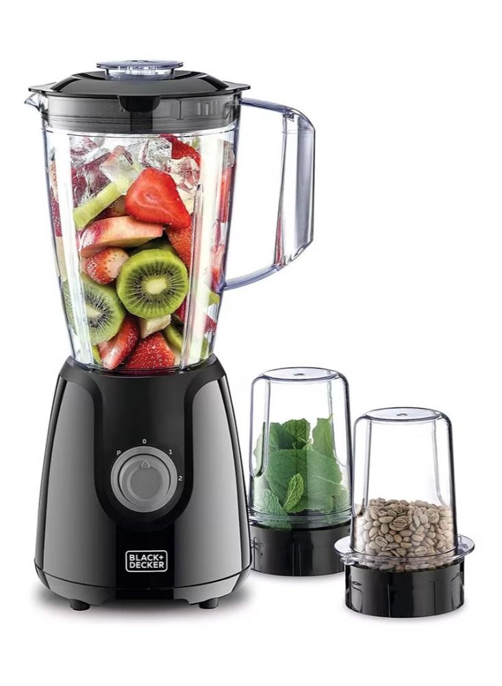 Blender Smoothie Blender/Smoothie Maker 1.5L With Grinder Mill, Chopper Mill, Ice CrUSh Function(Black) black