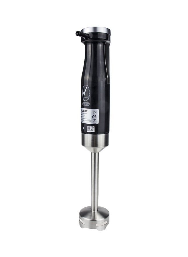 4-in-1 Hand Blender, Chopper, Whisker, Mixer - with Stainless Steel Shaft and Different Speed Control | Plastic Jar 700ML, Chopper 500 ML, Whisk and Robust Blending Wand SHB-179JBCW Black