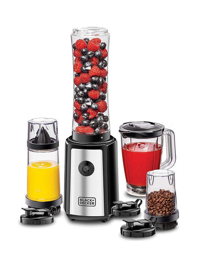 16 Pieces 4 In 1 Personal Gym Mixer With Citrus Juicer And Grinding Grinder 300.0 W SBX300BCG Black-Silver